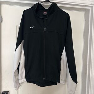 Nike Team Black White Full Zip Up Track Jacket Size L